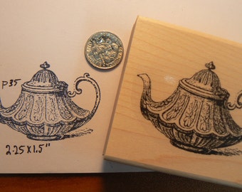 Teapot rubber stamp P35