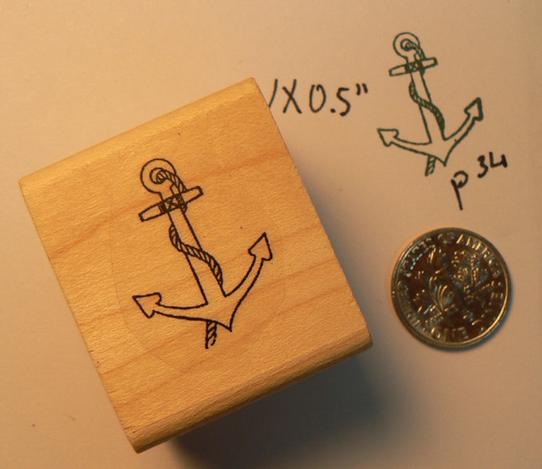 Anchor Rubber Stamp Wood Mounted P23 Etsy
