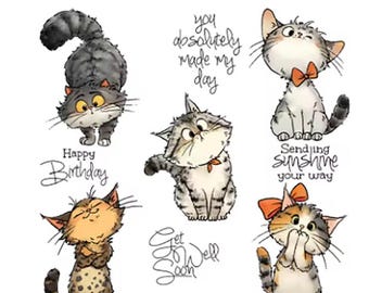 Clear polymer stamp set - Cutest cats