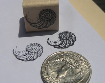 P24 Miniature Nautilus design shell rubber stamp