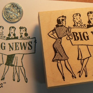 Big News rubber stamp Wood Mounted P34