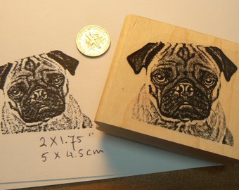 Pug Puppy Dog rubber stamp WM P7