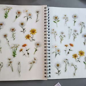 Floral stickers- Wildflowers - 40- Yellow- flowers waterproof