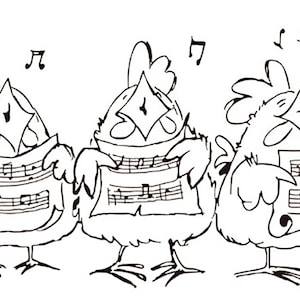 Sello de goma de Pollitos Cantores - Transparente