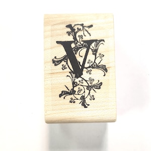 P41 Monograma V, sello de goma decorativo WM