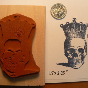 Skull with crown rubber stamp WM p35 image 2
