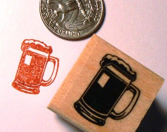 P24 Beer mug rubber stamp miniature