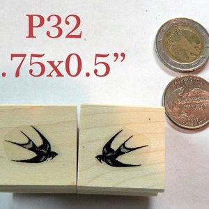 P32 Deux tampons miniatures Hirondelle