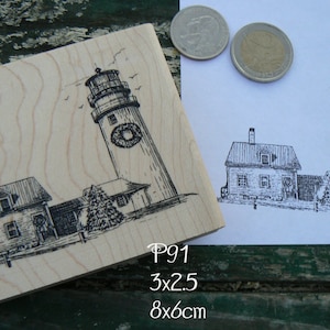 P91 Lighthouse rubber stamp