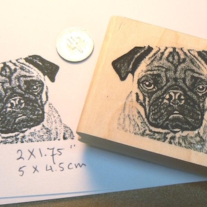 Pug Puppy Dog rubber stamp WM P7