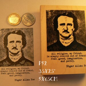 Edgar Allan Poe rubber stamp, religion..... P92