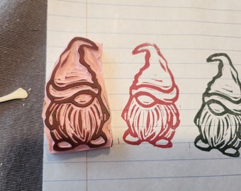 Ugly stamp  - Tomte- Gnome-   Hand carved stamp