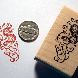 Monogram S, Decorative  Rubber Stamp WM P35