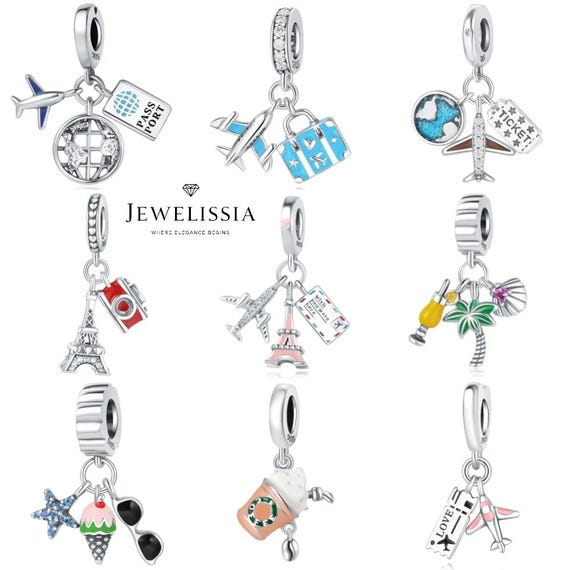 Sterling Silver Train Charm - 925 Silver Thread Bead For Bracelets & Necklaces