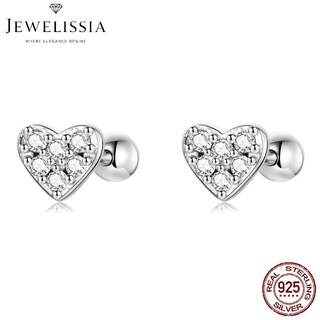 Orecchini Cuore Donna Argento 925 Con Zirconi - Gioielli Eleganti E Ipoallergenici