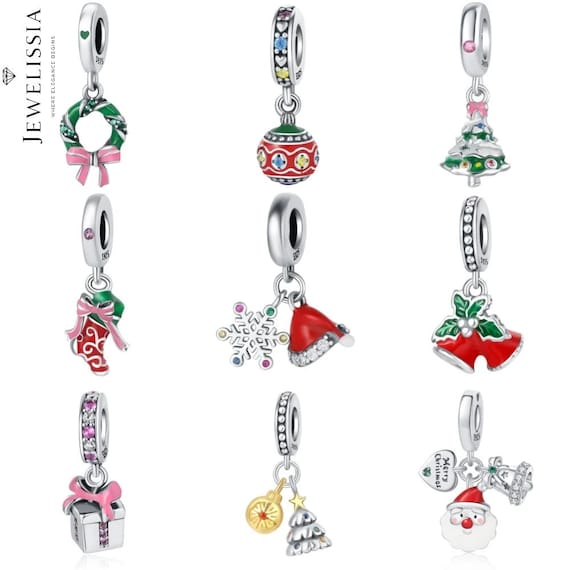 Real 925 Silver Color Wreath Christmas Tree Candy Charms Beads Fit Pandora  Bracelets S925 Original Fine DIY Jewelry Christmas Gifts