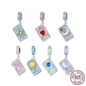 Ciondolo con tarocchi Sole Luna Stella Regina Rossa, compatibile con bracciale Pandora, argento Sterling 925, regalo per lei, regalo di gioielli personalizzati