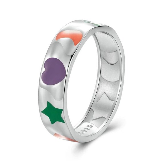 925スターリングシルバーのハートムーンスターリング。女性用