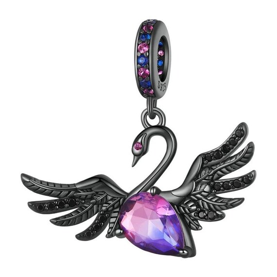 thumbnail interactive-video image 1 of BAMOER S925 Sterling Silver Flamingo Charm - Enamel & Crystal, Fit Charm Bracelet 1 of 5