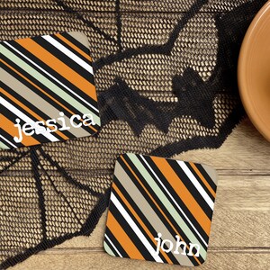 Personalized Halloween Coaster, Custom Halloween Coaster, Halloween Name Coaster, Halloween Table Decoration, Halloween Decor, Drink Coaster