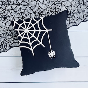 Halloween Pillow Cover, Black Halloween Pillow, Spider Pillow Cover, Halloween Spiderweb Pillow Cover, Unique Halloween Pillow, Spooky Decor