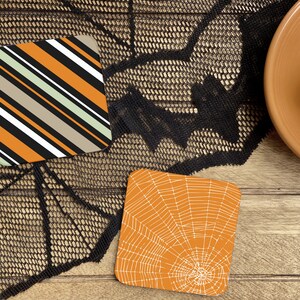 Halloween Coaster Set, Spiderweb Coaster, Halloween Table Decoration, Halloween Decor, Drink Coaster, Desk Coaster, Table Setting
