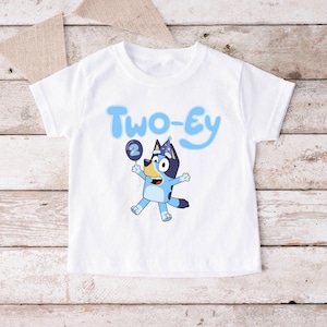 TWO-ey birthday shirt, Blue 2nd birthday, Blue Dog birthday shirt, twoey, blue second birthday shirt, wackadoo two