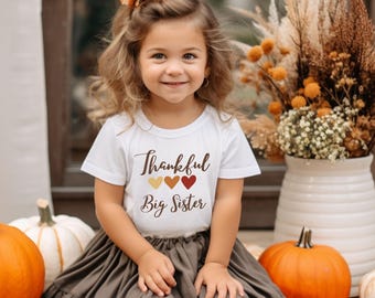 Big Sister Thanksgiving shirt, Promoted to big sister, little turkey on the way, big sis, big sister little sister, sibling matching holiday