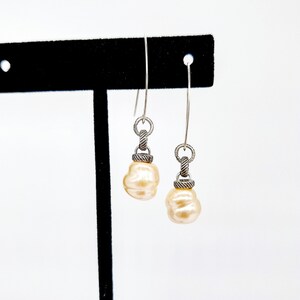 Nixie earrings- Sterling & Vintage glass pearl