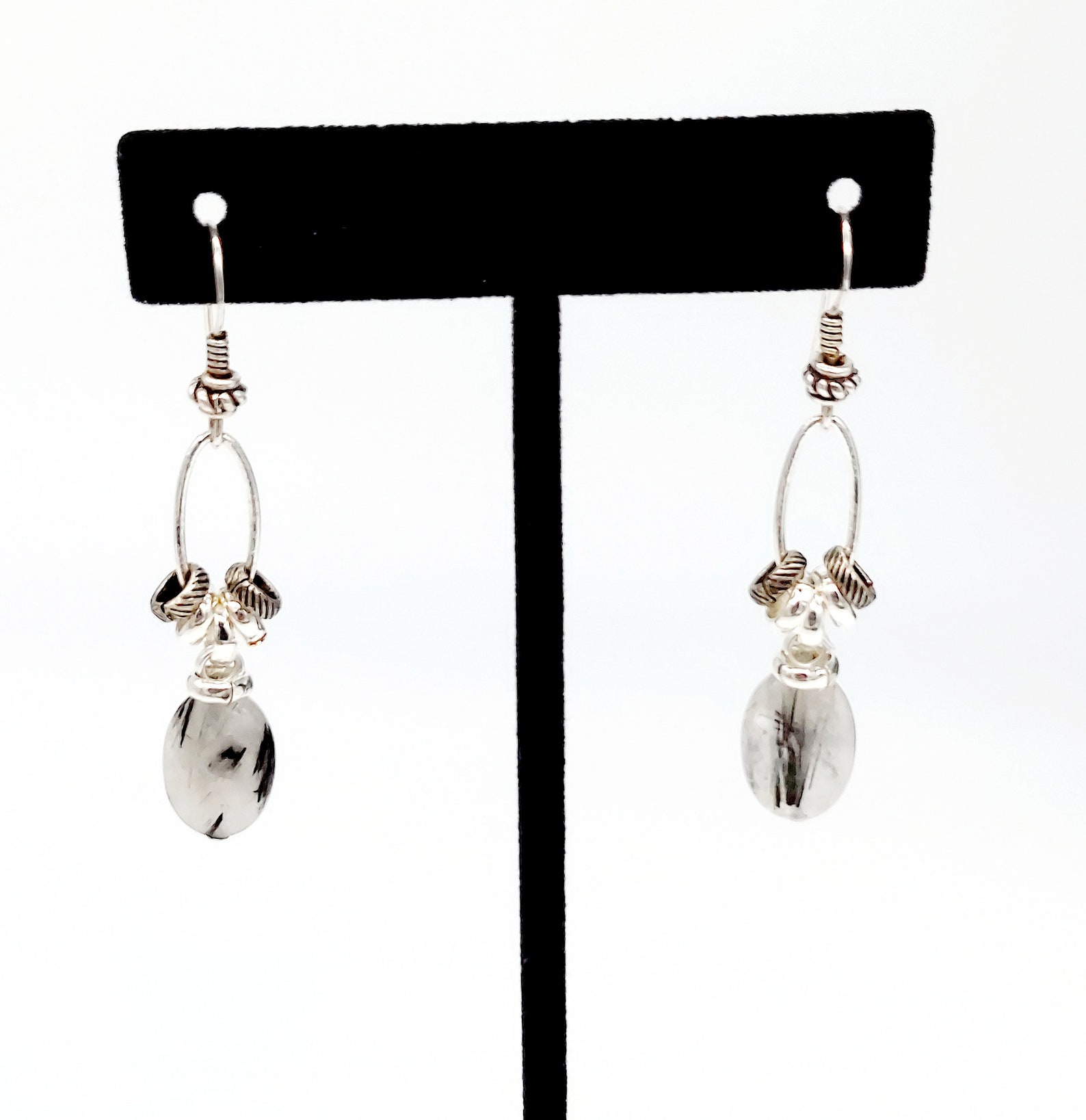Tori Earrings Tourmilated Quartz & Silver - Etsy