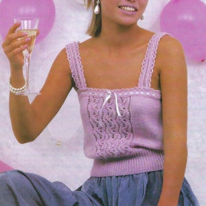 Ladies Y2K Pretty Camisole Evening Top Vintage Knitting/Crochet Pattern PDF Digital Download Vintage Summer Top Lace Style Decorative