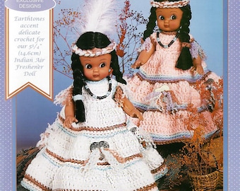 Vintage Crochet Indian Princess Doll Wedding Gown Cultural Dolls Costume 5.5" Air Freshener Doll Vintage Crochet Pattern PDF InstantDownload