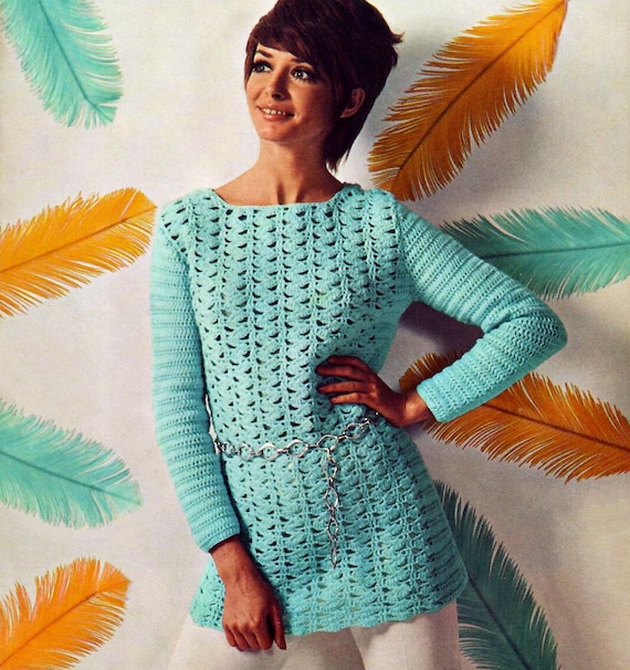 Ladies 1960s Crochet Long Sleeve Decorative Lacy Retro Tunic Dress 34"-37" DK 8 Ply Vintage Crochet Pattern PDF Instant Download - Etsy Ladies 1960s Crochet Long Sleeve Decorative Lacy Retro Tunic Dress 34"-37" DK 8 Ply Vintage Crochet Pattern PDF Instant Download - Etsy