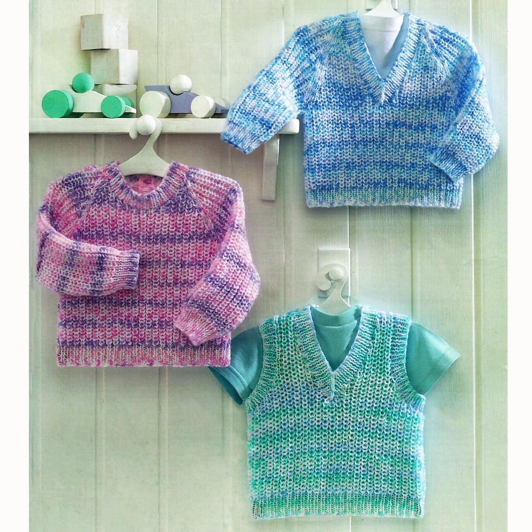 Easy Baby's Toddlers Raglan Round Neck Sweater V-neck Sweater V-neck ...