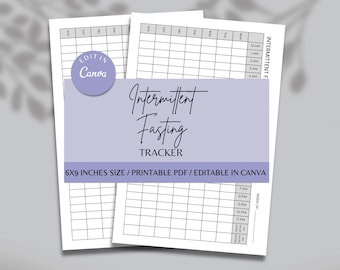 Weekly Intermittent Fasting Tracker Printable PDF, Food Tracker, Eating Log, Instant Download