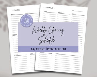 Weekly Cleaning Schedule, House Cleaning Tracker, Cleaning Checklist, Instant Download, Printables