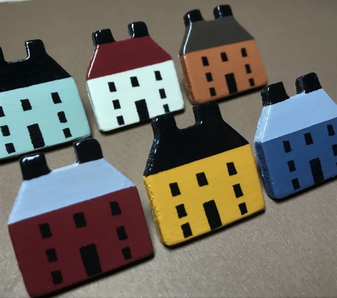 Primitive Push Pins Salt Block House Push Pins Folk Art Etsy