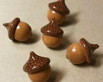 Acorn Push Pins, Hand Painted, Wood, Office, Kitchen, Bedroom, Note Pins, Memory Board, Cork Board Tacks, Decorative Push Pins, Autumn, Fall