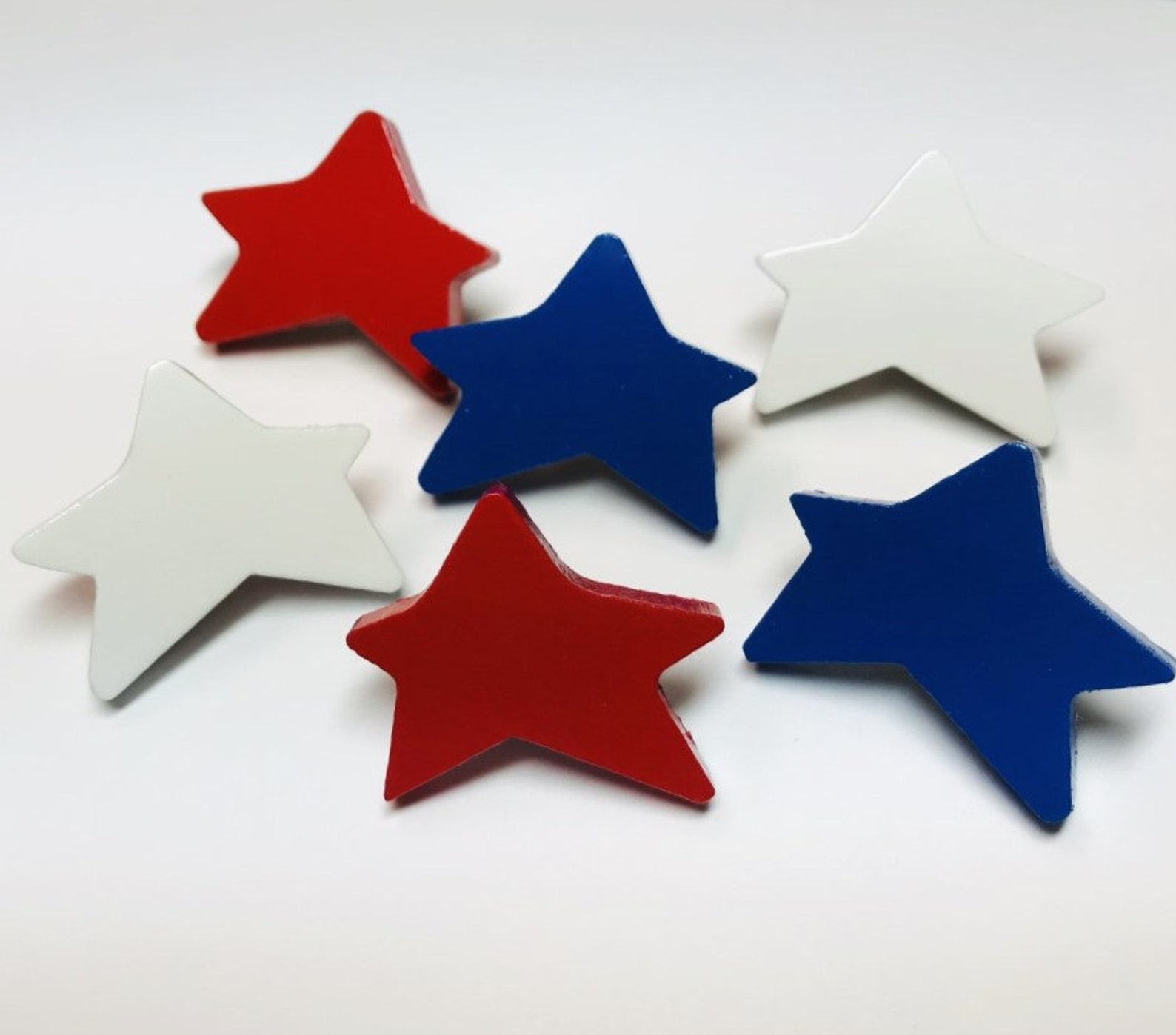 6 Red White Blue Star Push Pins Americana Patriotic U.S.A. Etsy
