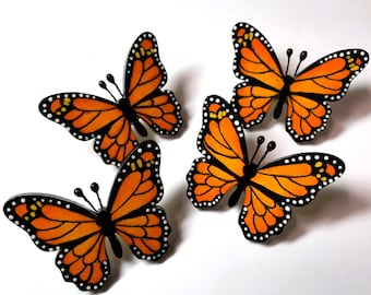 Monarch Butterfly, Magnets, Push Pins, Thumb Tacks, Decorative, Butterflies,  Cork Board Pins, Office Push Pins Fridge Magnets, Hand Painted