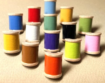 Wood Spool Push Pins, Hand Painted Spools, Sewing Room Decor, Craft Room Push Pins, Cork Board Pins, Decorative Push Pins, Pin Board Tacks