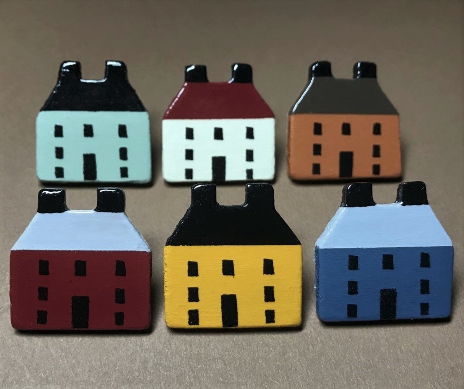 Primitive Push Pins Salt Block House Push Pins Folk Art Etsy