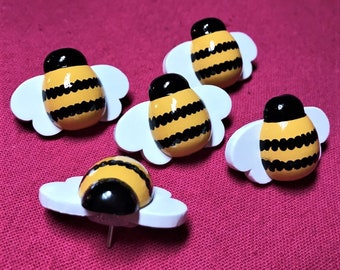 Bumble Bee Push Pins, Honey Bee Push Pins, Bee Thumb Tacks, Decorative Push Pins, Cork Board Thumb Tacks, Bulletin Board Push Pins, Office