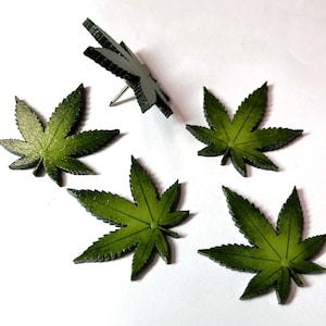 Marijuana Leaf Push Pins or Magnets, Hemp, Weed, Pot, Grass, Cannabis, Hand Painted, Cork Board Tacks, Decorative, Memo, Memory, Fridge