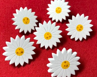 Daisy Push Pins, Daisy Theme, Painted Flower Pins, Daisy Thumb Tacks, Cork Board Pins, Decorative Push Pins, Hand Painted Push Pins, Memo