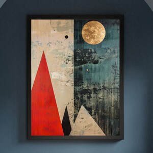 Abstract Digital Painting: Modern Wall Art for Living Room