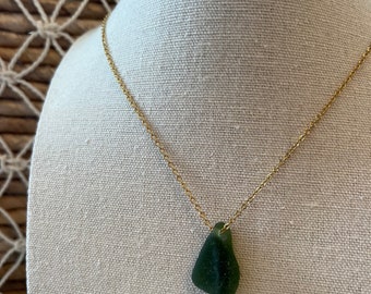 Sea Glass Necklace | Sea Glass Jewelry | Everyday Necklace | Hawaii Sea Glass Jewelry | Beach Glass Necklace | Gold Chain Necklace | Unique