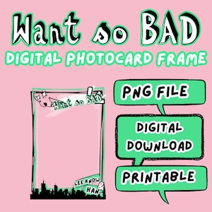 Marco/Borde digital para tarjeta fotográfica con foto de Stray Kids Minsung Want So Bad