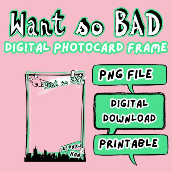 Stray Kids Minsung Want so Bad Photocard Frame / Border Digital - Etsy