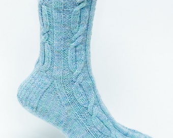 PATTERN ONLY Long Cable Chain with Rib Sock Pattern